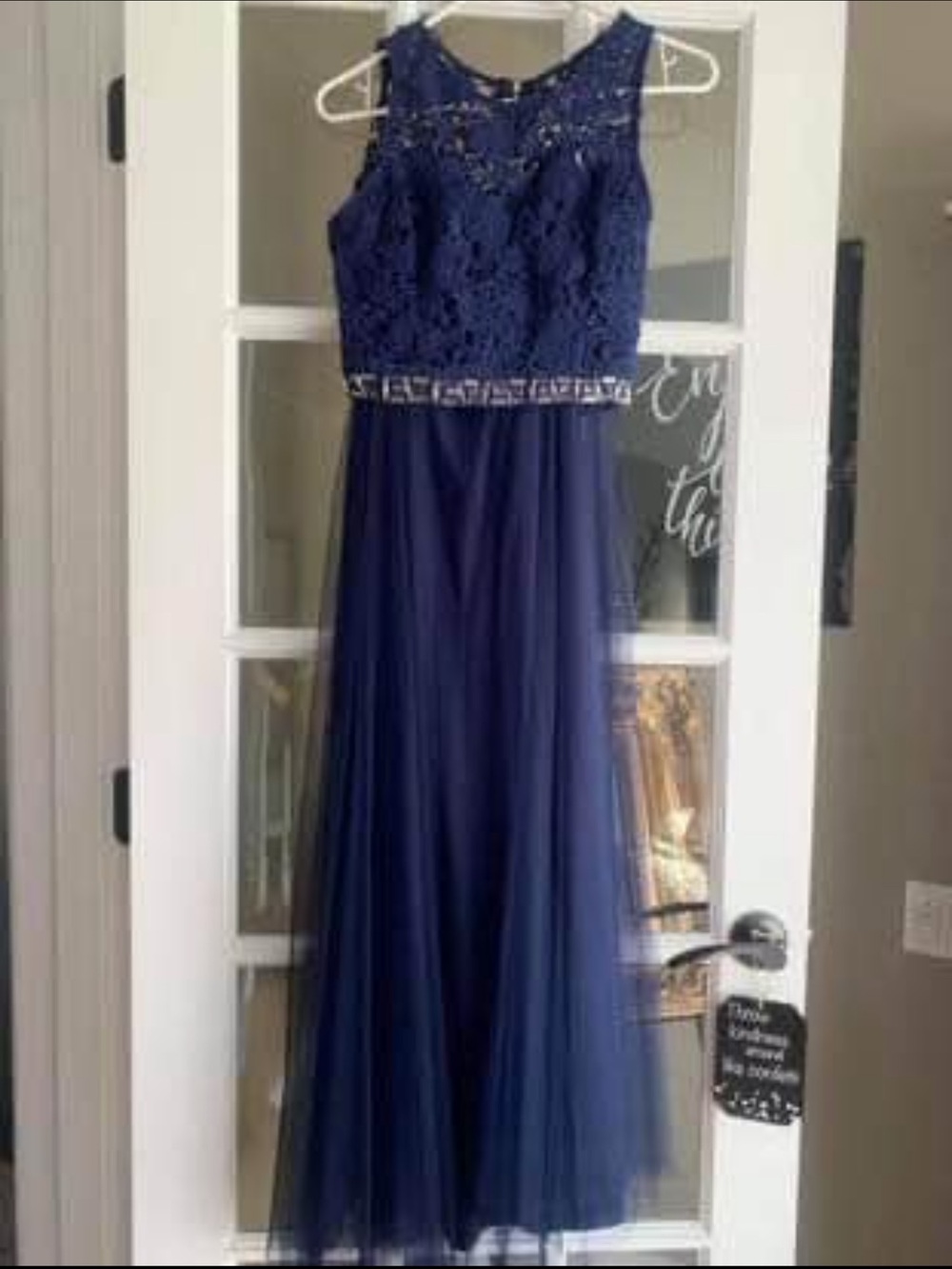Navy blue two piece dress